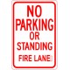 No Parking or Standing Fire Lane Sign